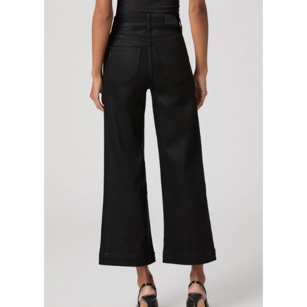 PAIGE Anessa Wide Leg Jean Black Fog Luxe Coating 31 - Picture 8 of 9